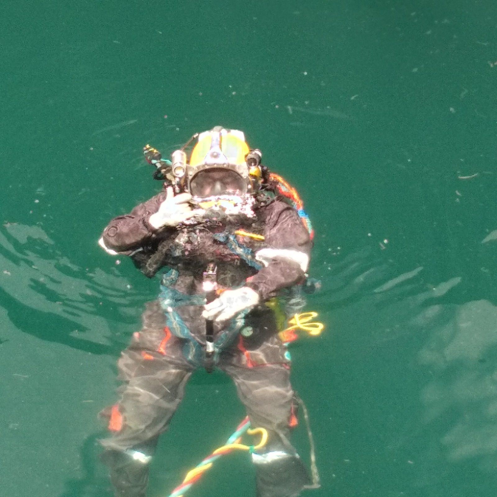 HDS diver at the surface during survey operations