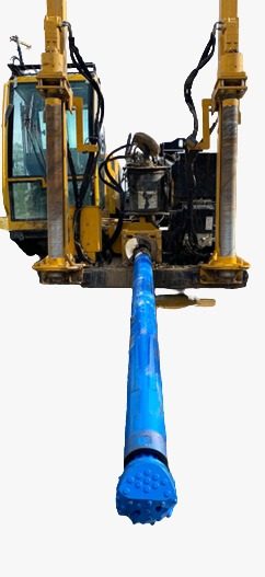 HDS horizontal directional drilling rig with drill string